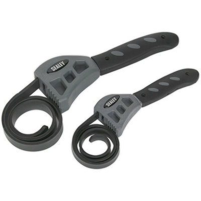 Premium 2 Piece Adjustable Strap Wrench Set with Soft Grip Handles for ...