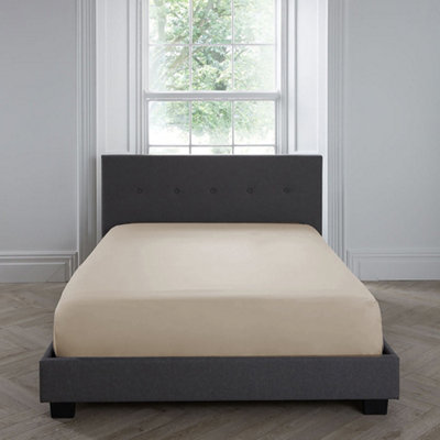 Premium 200TC Plain Dye Hotel Quality 100% Percale Cotton Natural Fitted Bed Sheet