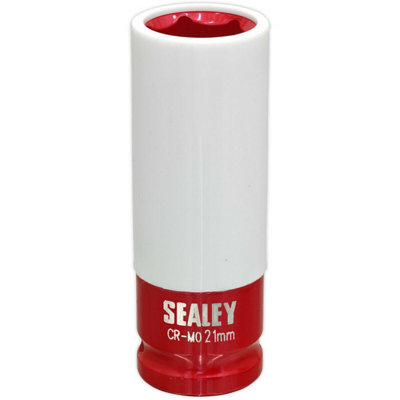 Premium 21mm Alloy Wheel Impact Socket - 1/2 Inch Drive with Rim Protect Sleeve