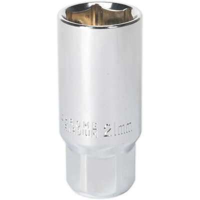 Premium 21mm Magnetic Spark Plug Socket - 3/8 Inch Drive in Chrome Vanadium Steel