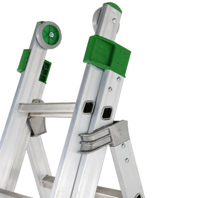 PREMIUM 27 Tread Combination Ladder 3 Section Extension Step Frame & Stairwell