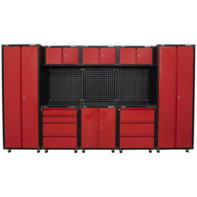 Premium 3.3m Modular Garage Storage System - Heavy Duty - Workshop Cabinets