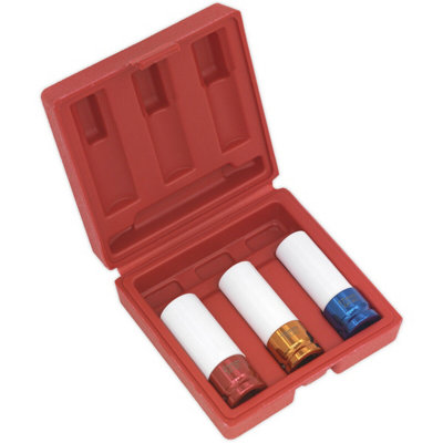 Premium 3 PACK Alloy Wheel Impact Socket Set - 1/2" Drive - Chrome Molybdenum