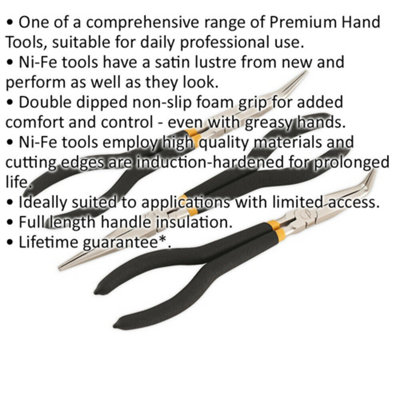 Sealey Needle Nose Pliers Set 3pc 280mm Ni Fe Finish AK930