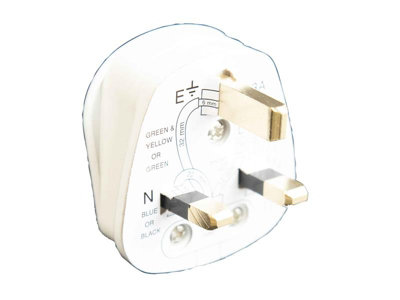 Premium 3 Pin Fused Plug 13A - Safe and Stylish White Design for Home and Office