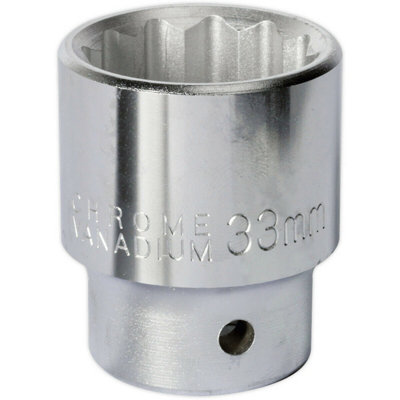 Premium 33mm Forged Steel Drive Socket with 3/4" Square Drive