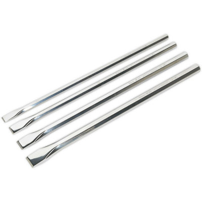 Premium 4 Piece 350mm Extra-Long Chisel Set - Durable Chromoly Steel Tools
