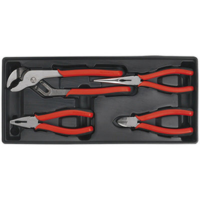 Premium 4 Piece Pliers Set with Modular Tool Tray for Efficient Tool Storage