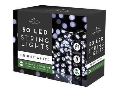 Premium 50 Led Battery Time Lights - Bright White