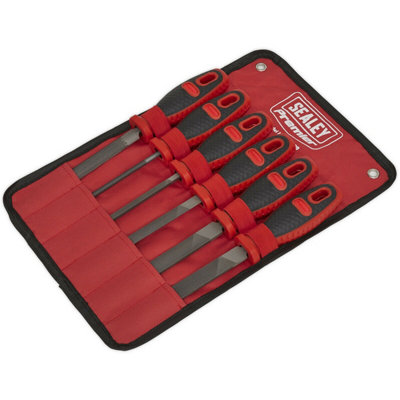 PREMIUM 6 Piece 150mm Engineers File Set - Double Cut - Coarse - Comfort Grip