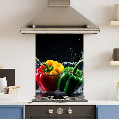 Premium 60 x 90cm Pepper Splash 6mm Glass Toughened Kitchen Splashback