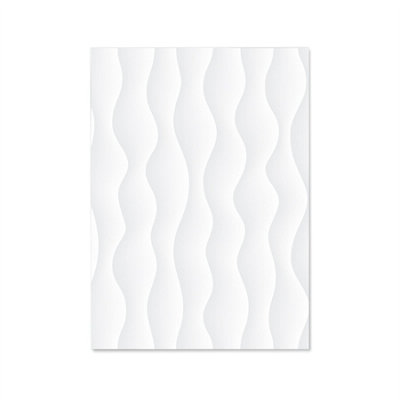 Premium 60 x 90cm Wavy White Pattern 6mm Glass Toughened Kitchen Splashback