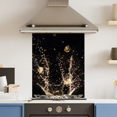 Premium 60cm x 75cm 6mm  Champagne Splash Kitchen Splashback Various Sizes Toughened - 60 cm