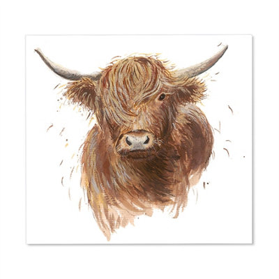 Premium 65 x 60cm Drawn Cow 6mm Glass Toughened Kitchen Splashback