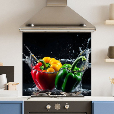 Premium 65 x 60cm Pepper Splash 6mm Glass Toughened Kitchen Splashback