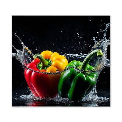 Premium 65 x 60cm Pepper Splash 6mm Glass Toughened Kitchen Splashback