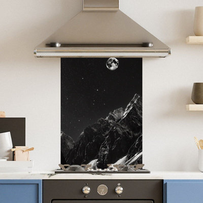Premium 65 x 90cm Full Moon 6mm Glass Toughened Kitchen Splashback