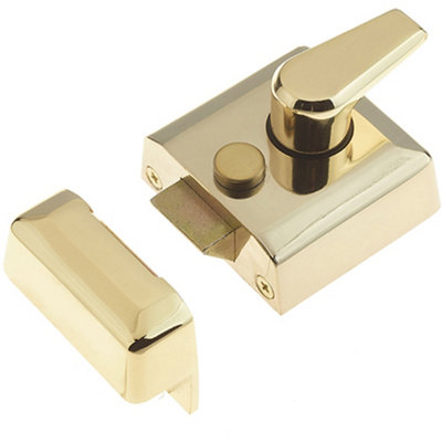 Premium 66mm Polished Brass Narrow Stile Night Latches for Secure Locking - Bolt Latch