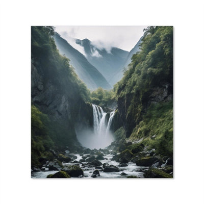 Premium 70 x 75cm Waterfall Landscape 6mm Glass Toughened Kitchen ...
