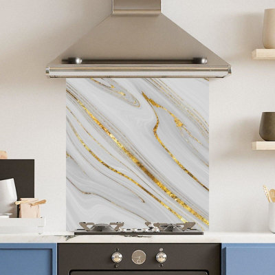 Premium 70 x 75cm White Gold Quartz 6mm Glass Toughened Kitchen ...