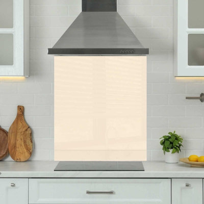 Premium 70cm x 65cm 6mm Glass Cream Kitchen Splashback Toughened ...