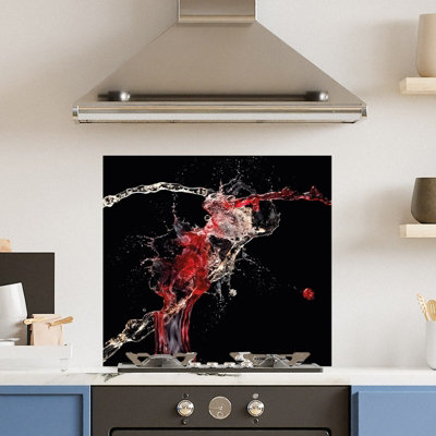 Premium 70cm x 65cm 6mm Glass Red White Wine Splash Kitchen Splashback Toughened Polished Edge