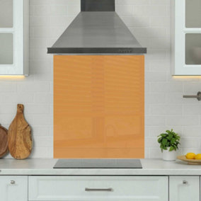 Premium 70cm x 75cm 6mm Glass Orange Kitchen Splashback Toughened Polished Edge