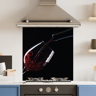Premium 70cm x 75cm 6mm Glass Red Wine Kitchen Splashback Various Sizes