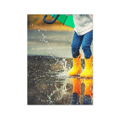 Premium 75 x 90cm Puddle Splash 6mm Glass Toughened Kitchen Splashback