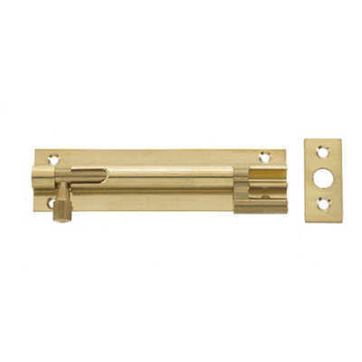 Premium 75x25mm Polished Brass Necked Barrel Bolts for Enhanced Security - Door Bolt