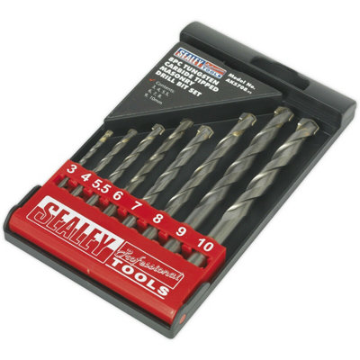 Premium 8 Piece Tungsten Carbide Tipped Masonry Drill Bit Set Sizes 3mm to 10mm