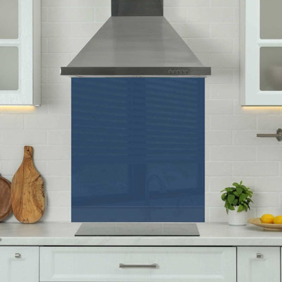 Premium 90cm x 65cm 6mm Glass Blue Kitchen Splashback Toughened ...