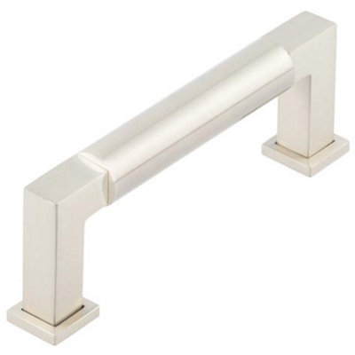 Premium 96mm Satin Nickel Round Cabinet Handle for Modern and Traditional Decor - Kitchen Drawer Pull Handle