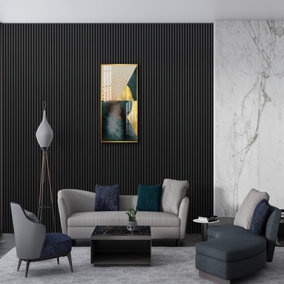 Premium Acoustic Slat Wall Panel 2.4m x 0.6m Charcoal Black