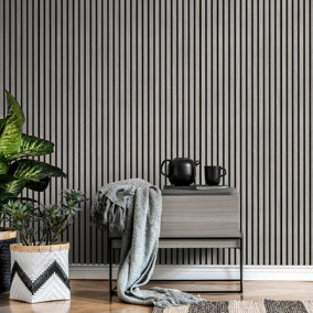 Premium Acoustic Slat Wall Panel 2.4m x 0.6m Grey