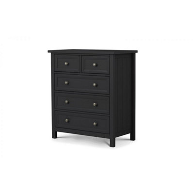 Premium Anthracite Tall Chest - 5 Drawer