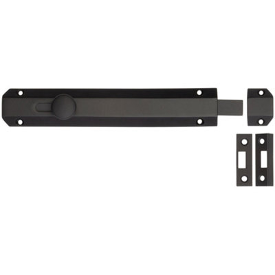 Premium Architectural Slide Door Bolts 200x35mm in Elegant Matt Black Finish - Door Bolt Lock