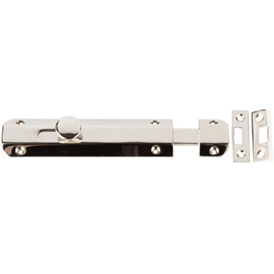 Premium Architectural Slide Door Bolts in Polished Nickel 150x35mm - Door Bolt Lock