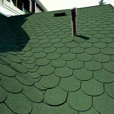 Premium Asphalt Roof Shingles 25 Pcs - Green Fish Scales Roofing Felt 3 sqm- 31.5 x 12.4 Weatherproof, Heavy-Duty Roofing Material