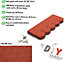 Premium Asphalt Roof Shingles 25 Pcs - Red Fish Scales Roofing Felt 3 sqm - 31.5 x 12.4 Weatherproof, Heavy-Duty Roofing Material