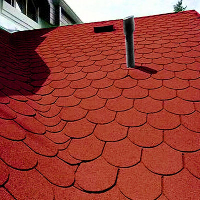 Premium Asphalt Roof Shingles 25 Pcs - Red Fish Scales Roofing Felt 3 sqm - 31.5 x 12.4 Weatherproof, Heavy-Duty Roofing Material