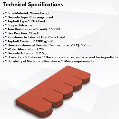 Premium Asphalt Roof Shingles 25 Pcs - Red Fish Scales Roofing Felt 3 sqm - 31.5 x 12.4 Weatherproof, Heavy-Duty Roofing Material