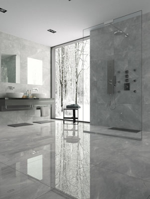 Premium bathroom tile pack. 28.08 mtrs of Pulpis Grey rectified ...