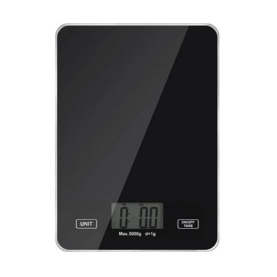 Premium Black Digital Kitchen Scales 5kg Max Weighing Food Recipes- LED ...