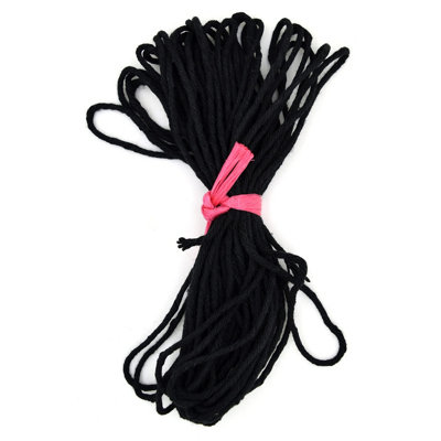 Premium Black Macrame Cord Twine, 10 m / 32 ft of 5 mm Thick Natural Cotton Thread Yarn Macrame Rope for DIY Crafts (Hank)