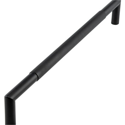 Premium Black Mitred Knurled Pull Handle 425x19mm for Stylish Doors - Door Handle