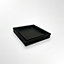 Premium Black Tile Insert Square Floor Drain, 130mm x 130mm x 23mm deep, 70mm Outlet, Suits Tiles up to 12mm, 316 Marine Grade SS
