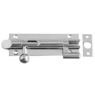 Premium Brass Bell Shape Necked Barrel Bolts 102x32mm Polished Chrome Finish - Door Bolt