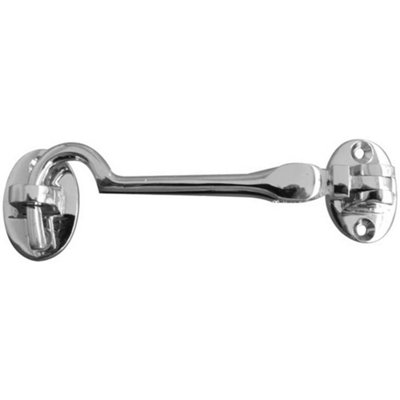 Premium Brass Cabin Hook 102mm in Satin Chrome Finish for Home and Office Use - Hook & Eye Arm Lock