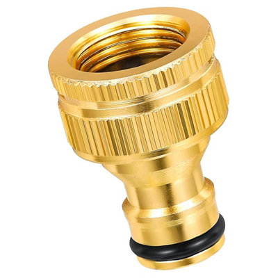 Premium Brass Hose Tap Connector - 3/4 Inch & 1 Inch BSP Two-in-One Garden Hose Fitting, Durable and Corrosion-Resistant